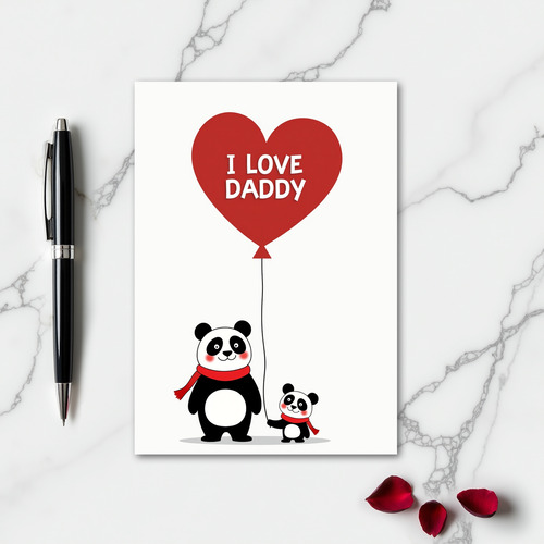 Cute Panda I Love Daddy Card