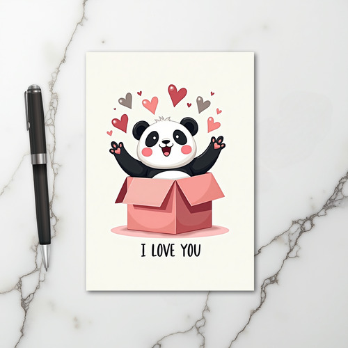 Cute Panda Surprise Love Card