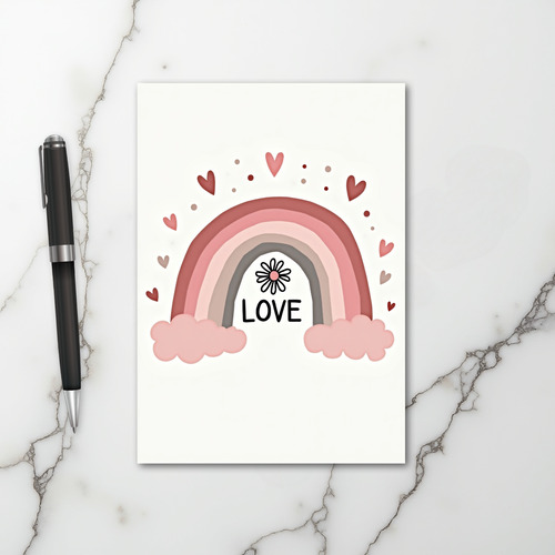 Cute Pastel Rainbow Love Card
