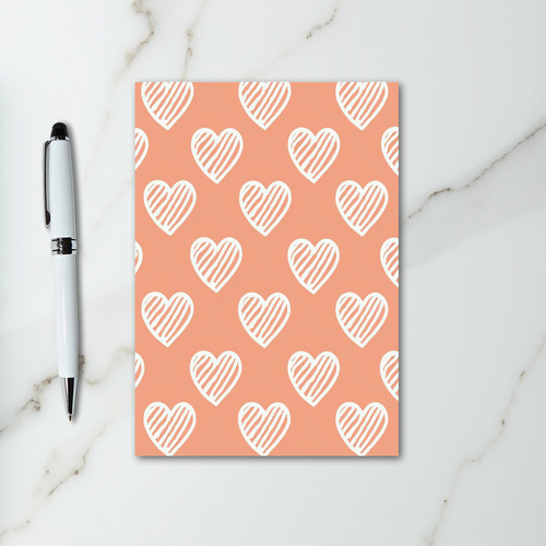 Cute Peach Love Hearts Card