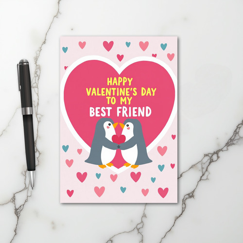 Cute Penguin Best Friend Valentine Card