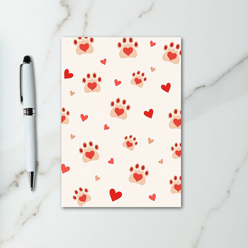 Cute Pet Paw Print Love Card