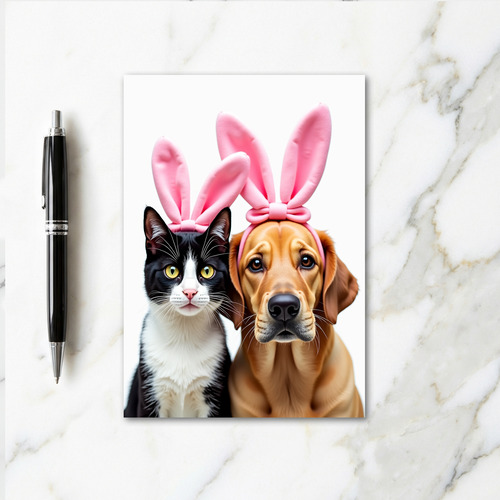 Cute Pets Headbands Photo Card