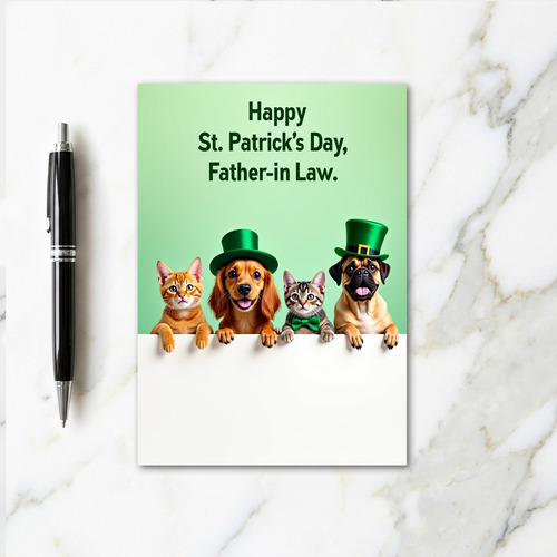 Cute Pets Peek Greeting Card
