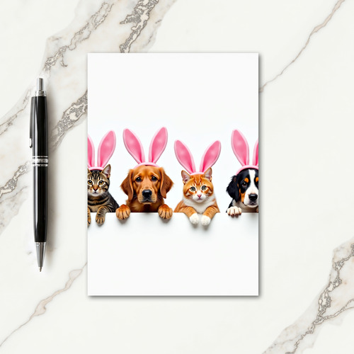 Cute Pets Peeking Friend Card