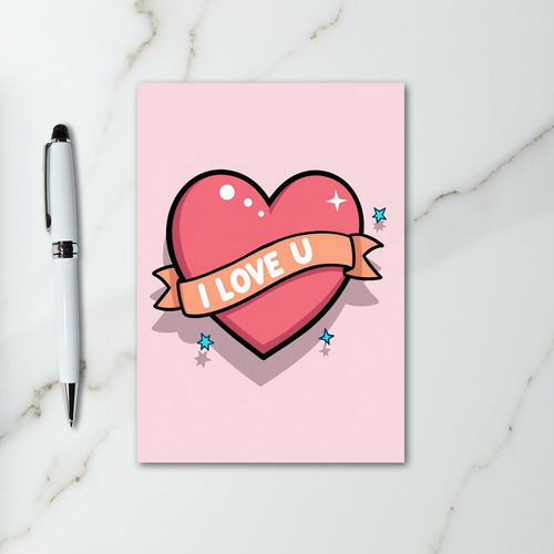 Cute Pink Heart Love Card