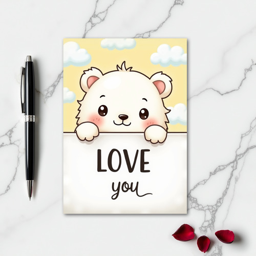 Cute Polar Bear Love You Card