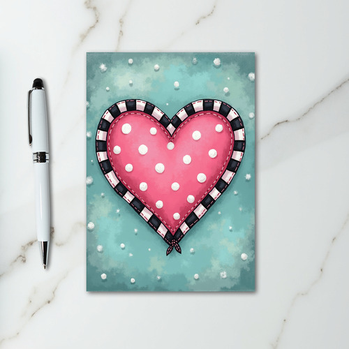 Cute Polka Dot Heart Love Card