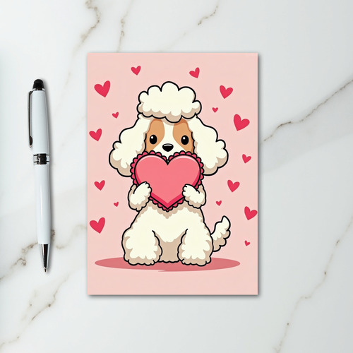 Cute Poodle Dog Love Card