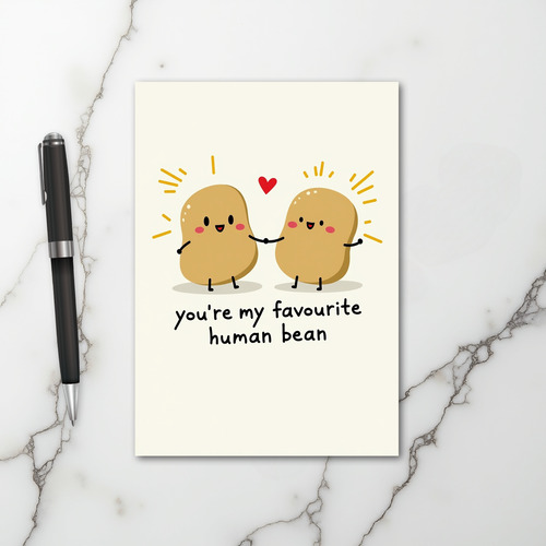 Cute Potato Human Bean Card