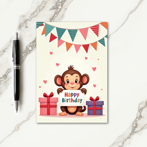 Cute Primate Birthday Card