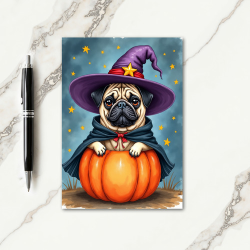 Cute Pug Wizard Card thumbnail