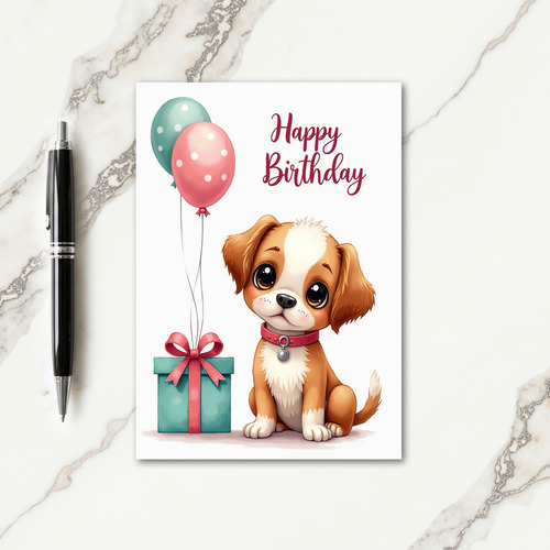 Cute Puppy Birthday Card