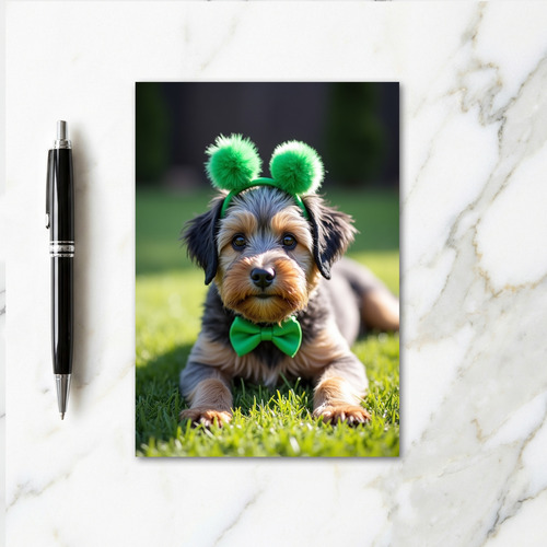 Cute Puppy Bow Tie Best Card