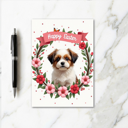 Cute Puppy Easter Holiday Card