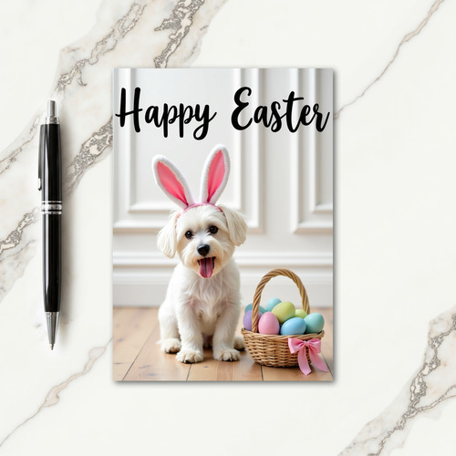Cute Puppy Easter Scene Card