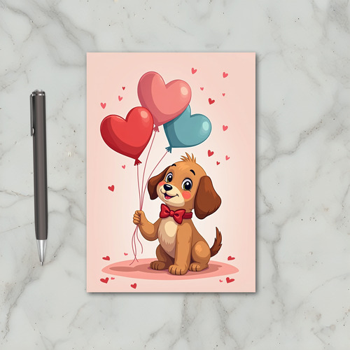 Cute Puppy Love Hearts Card