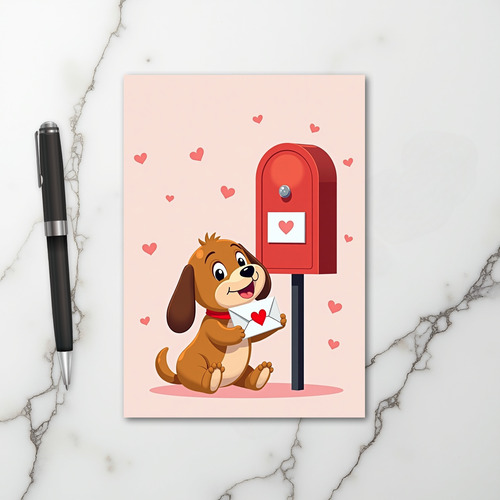 Cute Puppy Love Letter Card