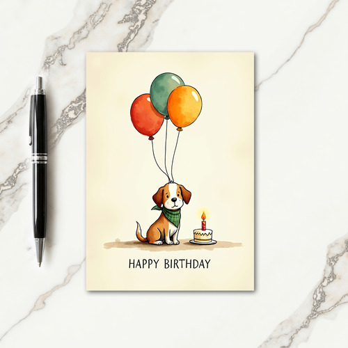 Cute Puppy Party Birthday Card