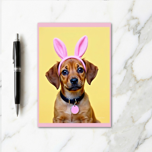 Cute Puppy Rabbit Ears Card