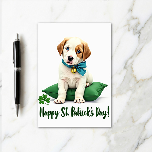 Cute Puppy St Patricks Day Card