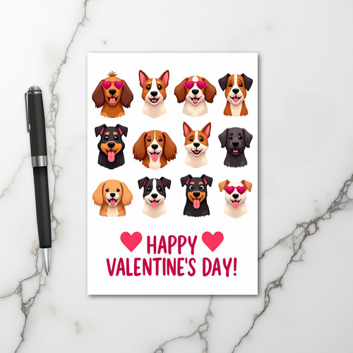 Cute Puppy Valentines Card
