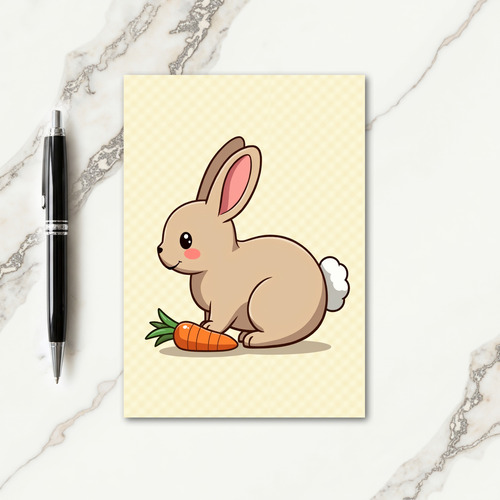 Cute Rabbit And Carrot Art Card