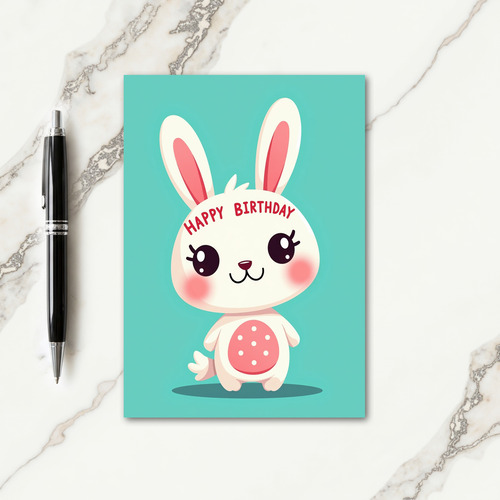 Cute Rabbit Birthday Card