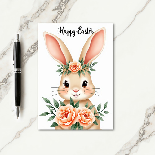 Cute Rabbit Floral Friendship Card