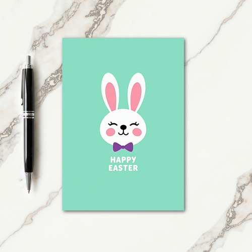 Cute Rabbit Head Pattern Card