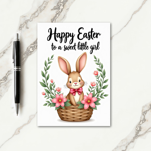 Cute Rabbit Springtime Greetings Card
