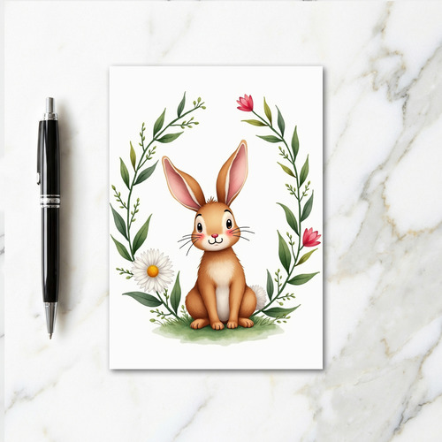 Cute Rabbit Watercolor Art Card