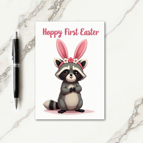Cute Raccoon Easter Greeting Card