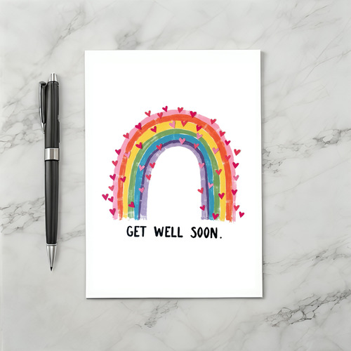 Cute Rainbow Get Well Soon Card