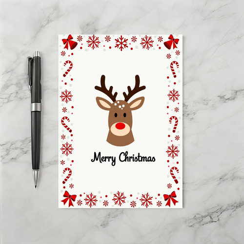 Cute Reindeer Christmas Card