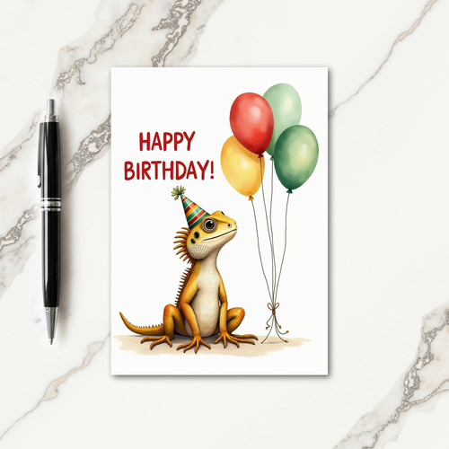 Cute Reptile Birthday Card
