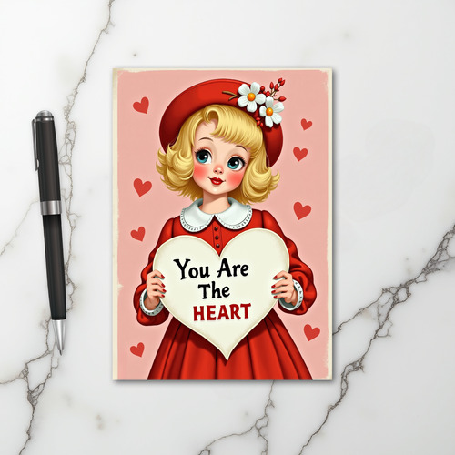 Cute Retro You Are The Heart Card
