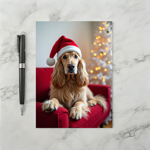 Cute Santa Dog Holiday Card