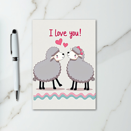 Cute Sheep I Love You Card