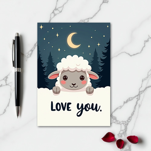 Cute Sheep Love You Card
