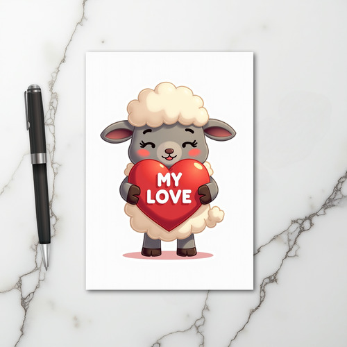 Cute Sheep My Love Card