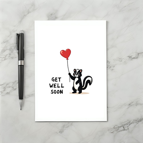 Cute Skunk Get Well Card
