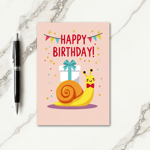 Cute Snail Gift Birthday Card