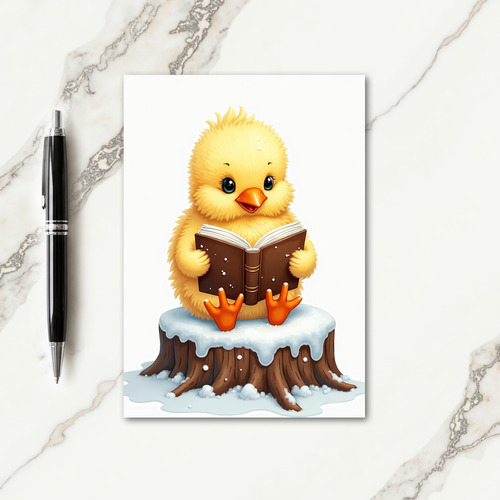 Cute Snowy Reading Friend Card