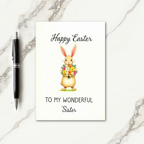 Cute Spring Animal Flower Card