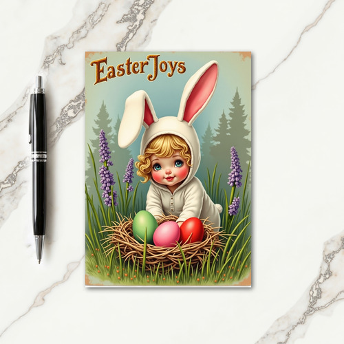 Cute Spring Bunny Kid Nest Egg Card