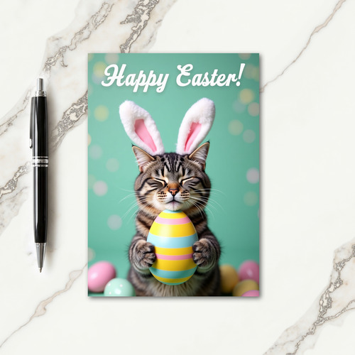 Cute Spring Cat Holiday Card