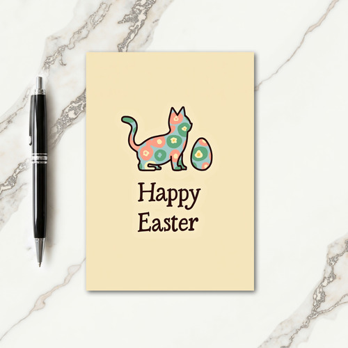 Cute Spring Feline Easter Card