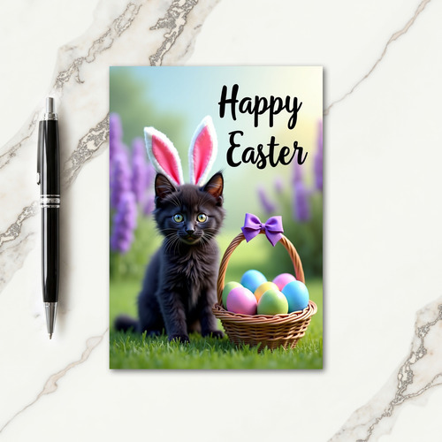 Cute Spring Kitten Easter Card