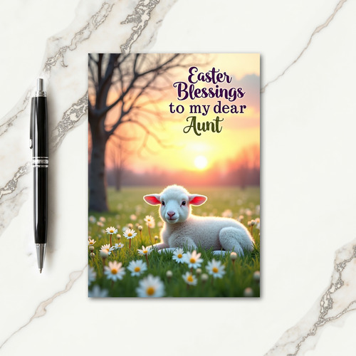 Cute Springtime Lamb Meadow Card